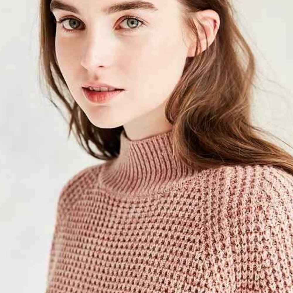 UO BDG Waffle Knit Turtleneck Sweater - Picture 1 of 7